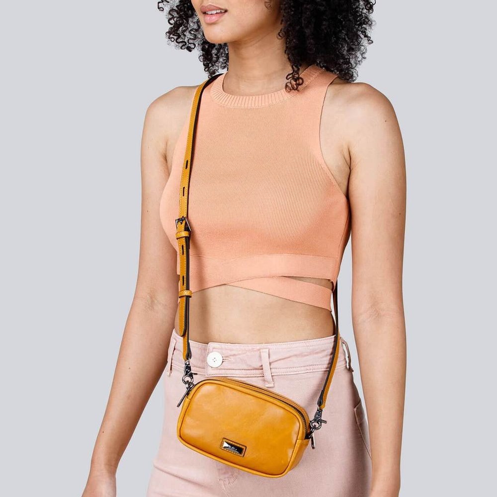 Botkier Bedford Crossbody Leather Purse Yellow-Gold Ret: $198 - Picture 2 of 11